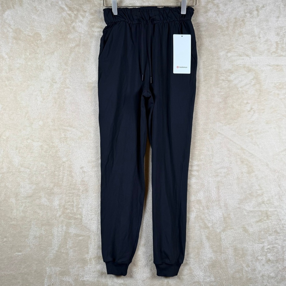 Lululemon Stretch High-Rise Jogger Black Luxtreme Pants LW5CV4S Size 0